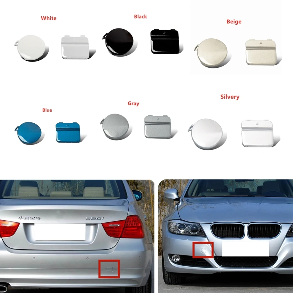 

1pcs Car Front Rear Bumper Tow Hook Cover Access Hole Eye Haul Trailer Cap For BMW 3 Series E90 E91 2009-2012 4 Door Sedan Only