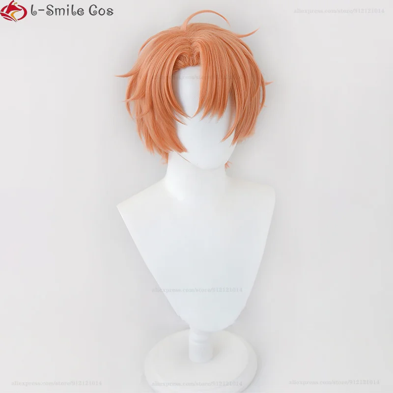 Peluca de Cosplay de Anime Izumi Mitsuki, pelo sintético naranja claro corto, pelucas de Cosplay de fiesta de Halloween + gorro de peluca