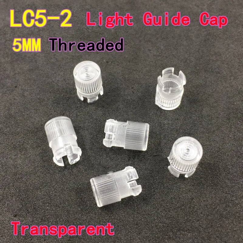 100PCS  5MM Threaded LC5-2 LED Light Guide Cap, Transparent 5MM Light Guide Column, LDR/Photoresistor & LED Lampshade