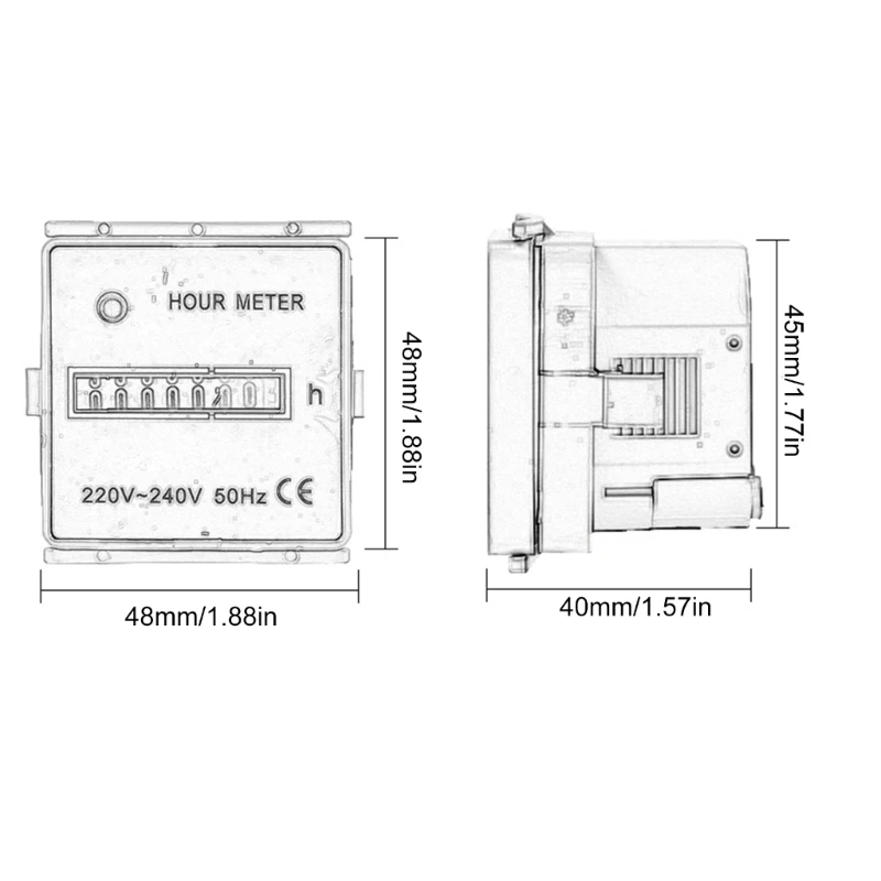 Licznik godzin pracy licznik czasu 220 V-240 50 Hz licznik godzin pracy dla przemysłu/maszyny/pojazdów Air Drop Shipping