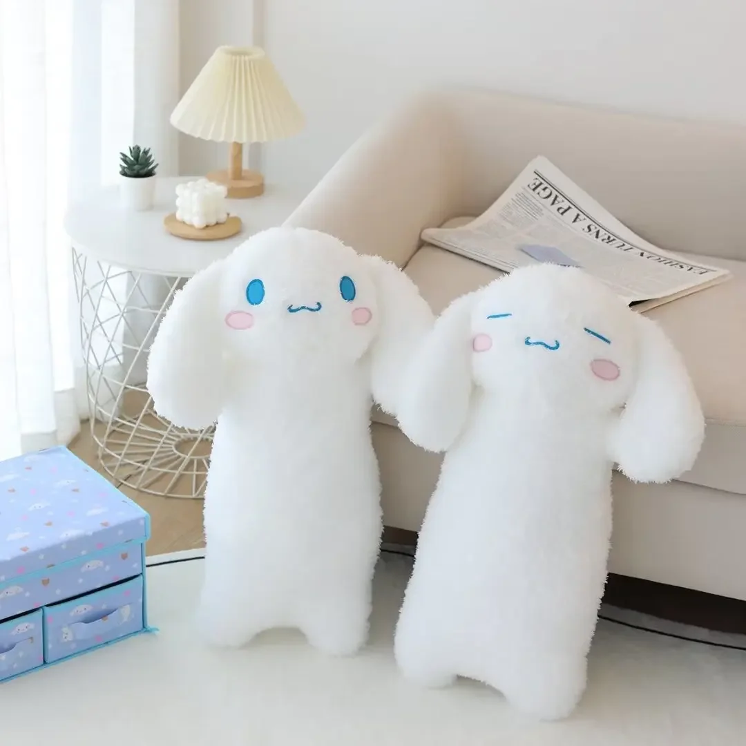 Sanrio Cinnamoroll นุ่ม Plushies น่ารักตุ๊กตาอะนิเมะสุนัขสีขาว Fluffy Plush ของเล่นการ์ตูนหมอนยาวโซฟาเตียงของขวัญตกแต่งบ้าน