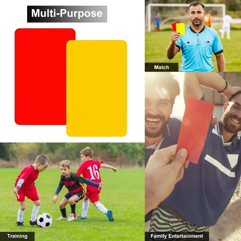 Jeu de cartes d'arbitre de football, crayon de sifflet Scorebook, cartes d'iode rouges et jaunes pour les jeux de sport de football