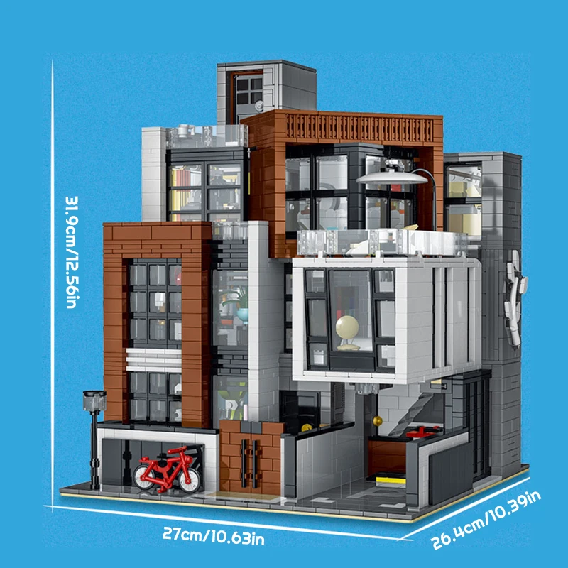 مجموعات مباني منزل الفيلات الحديثة عرض المدينة العمارة الكورية نمط وحدات المباني كتل التجمع أطقم منمذجة هدية 3433 قطعة