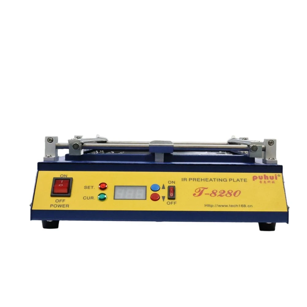 Estación de precalentamiento de PCB PUHUI T8280 1600W, área de calentamiento de 280x270 mm, control PID, 0-450 ℃   Ajustable, para componentes BGA/SMD