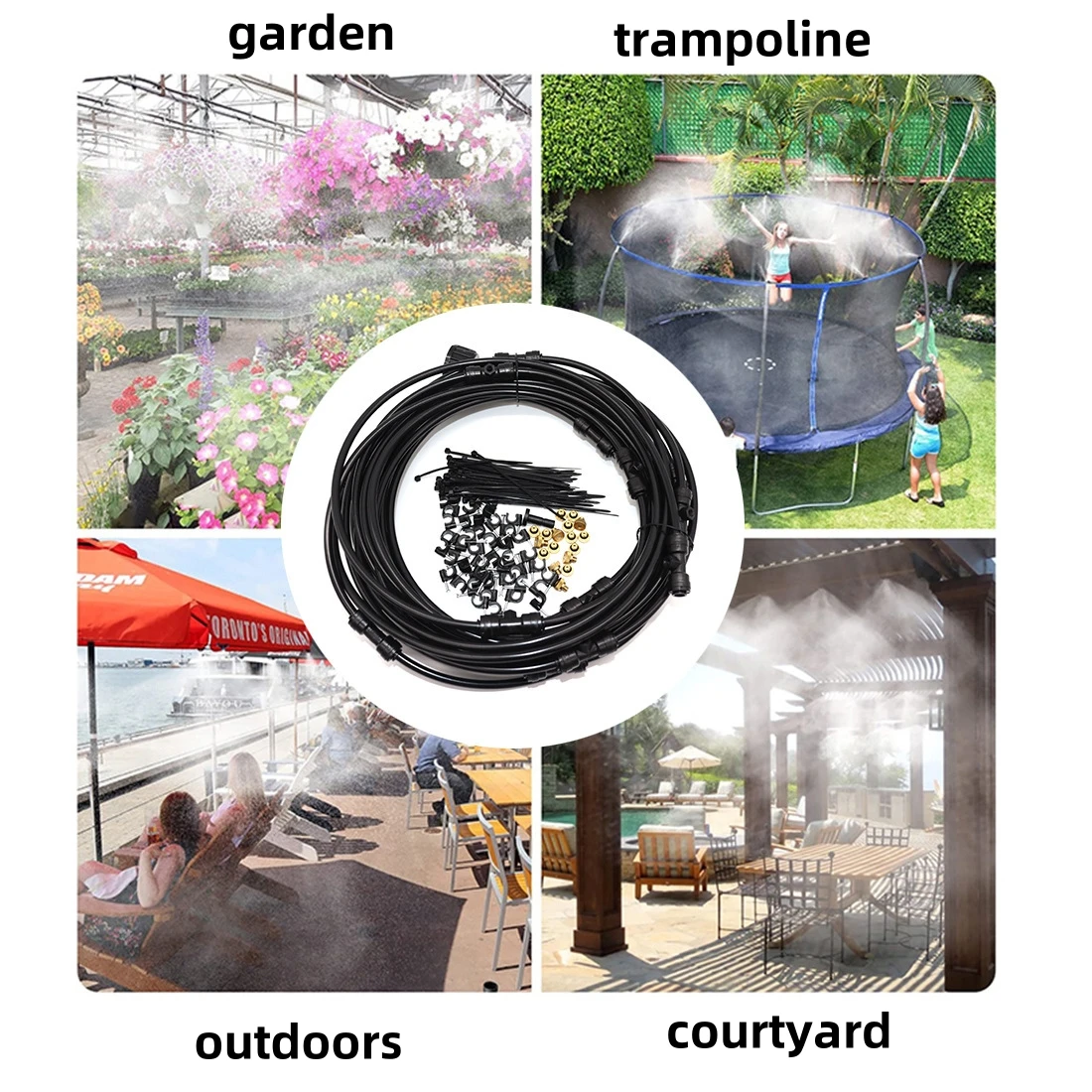 

Cooling Water Fog Mist Sprayer Irrigation Watering System Garden Outdoor Trampoline Sprinkler Kit Spray for Plants Home