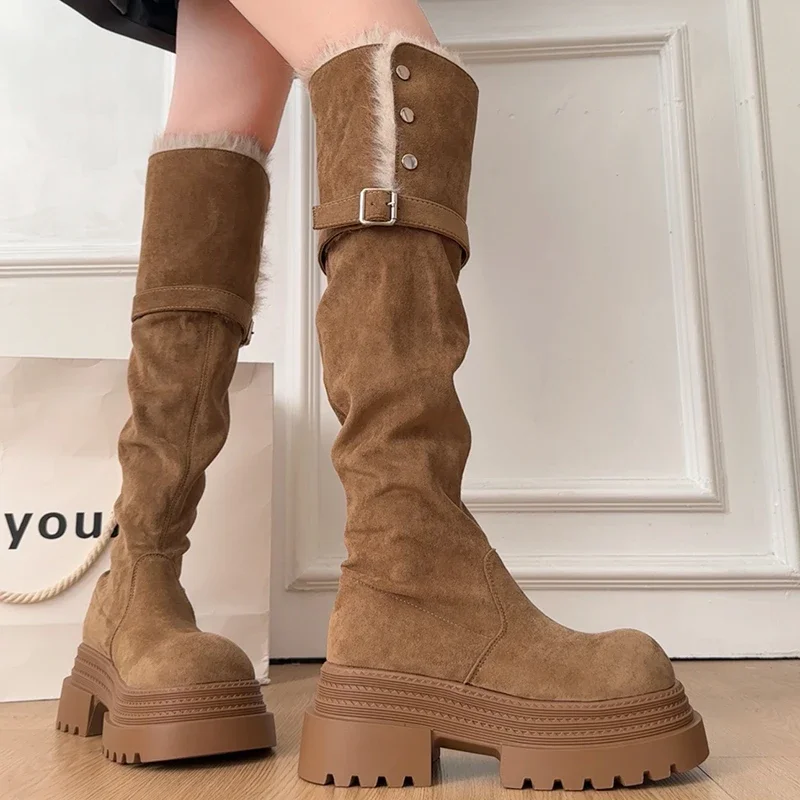 2026 New Knee Length Boot Winter Plush High Tube Insulation Large Cotton Shoe Women Shoe Long Boots for Women Platform Snow Boot