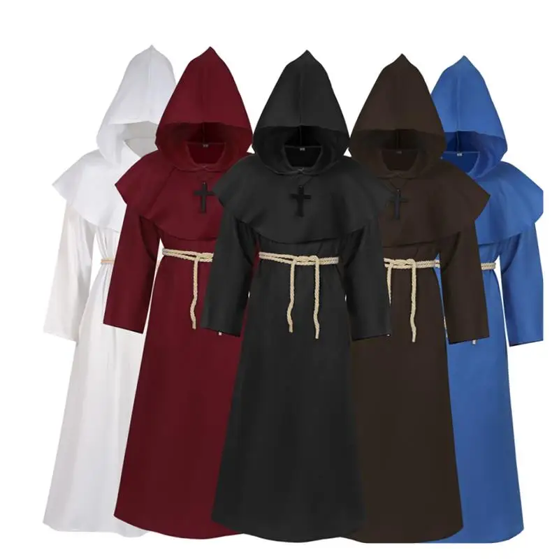 Mittelalterliche Mönche, Zauberer, Priester, Robe, Halloween-Kostüm, ethnische Bühnenkleidung für Damen, Frühling 2026, keine Marke registrierte Marke