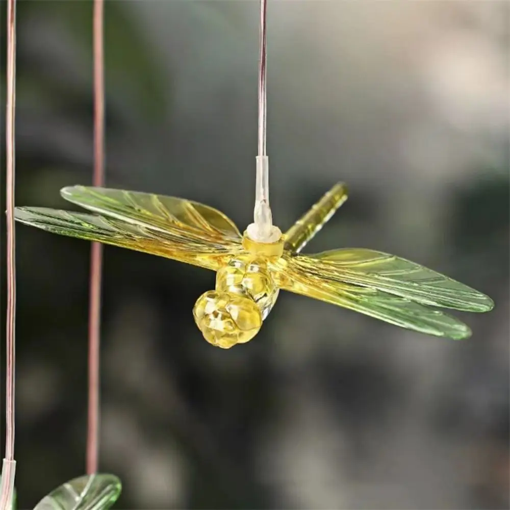 Solar Power Dragonfly Wind Chimes Yard Courtyard Ornament Wind Chimes Pendants Garden Outdoor Decoration