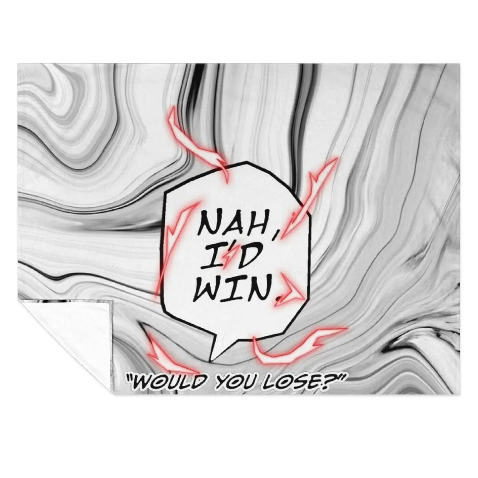 

Nah, I'd Win: Would you lose Nah Id Win Gojo's Defiance in Anime JJK - A Powerful Quote Bubble Stamp Sticker with Throw Blanket