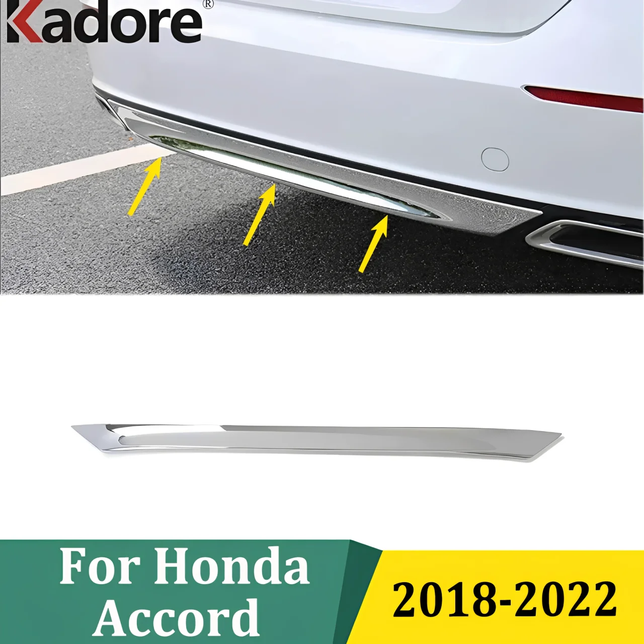 

For Honda Accord 2018 2019 2020 2021 2022 Chrome Tailgate Boot Protection Strip Rear Trunk Lid Cover Trim Exterior Accessories
