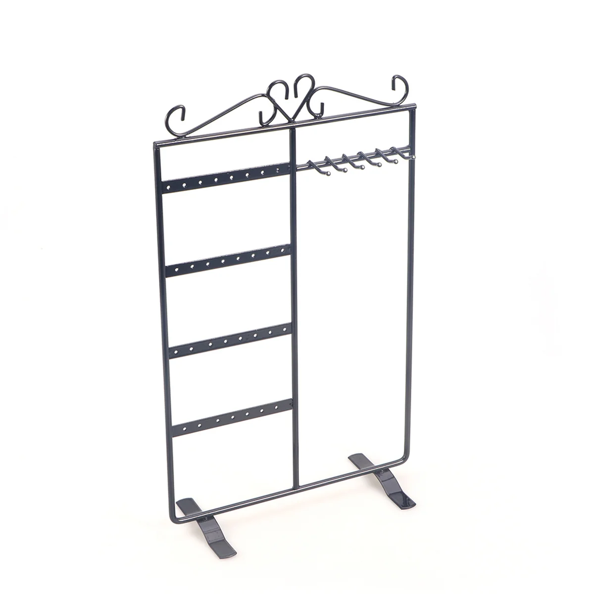 

Black Metal Jewelry Organizer Display Stand Rack Ergonomic Design for Necklaces Earrings Rings Bracelets Vanity