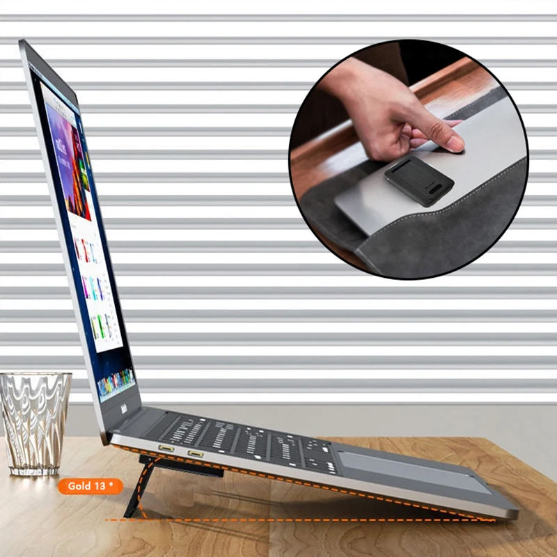 2 Stück tragbarer selbst klebender Mini-Laptopst änder unsichtbarer Tastatur ständer für Schreibtisch Laptop halter Füße Universal halterung