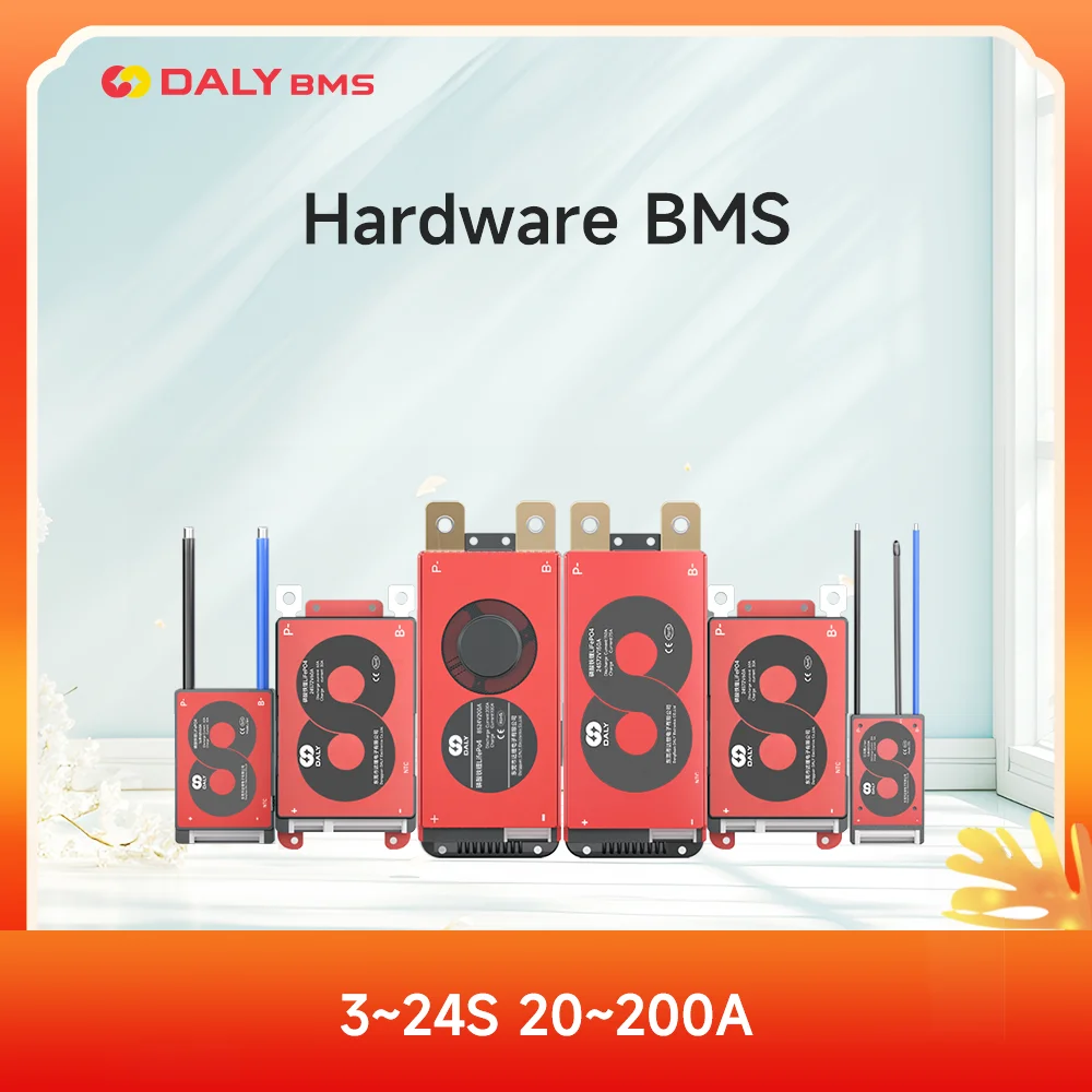 

Daly BMS Lifepo4 3S 4S 12V 7S 8S 24V 10S 12S 36V 13S 16S 48V 20S 72V Li ion 40A 50A 60A 80A 100A with Common and Seperate ports