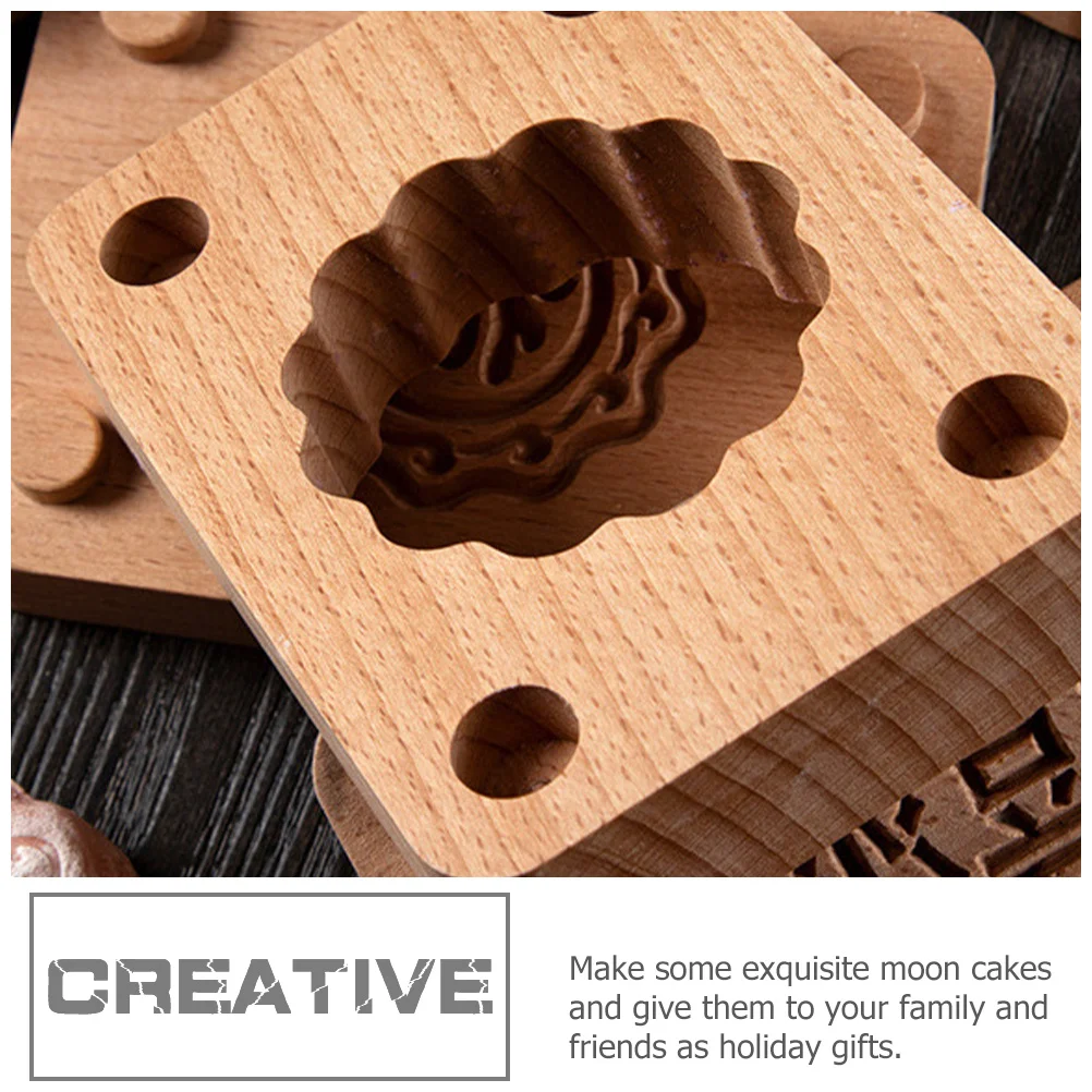 

Creative Moon Cake Baking Tools Wooden Molds Mid Autumn Festival Supplies hand mold Green Bean Cake Maker Diy