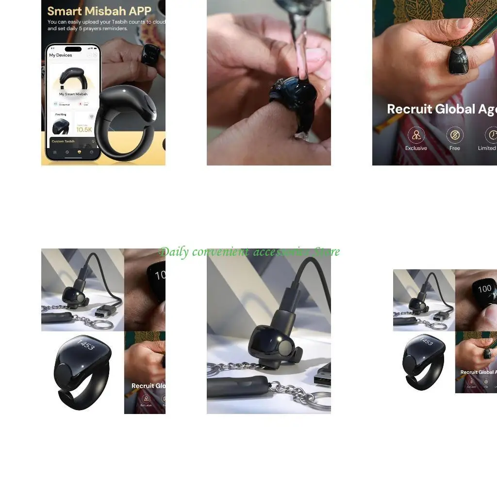 

97QB цифровой счетчик водонепроницаемый 4-значный счетчик на палец тасбих кольца зикра счетчик тасбих счетчик тасбих