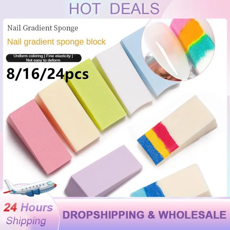 

8/16/24pcs Triangle Gradient Nails Sponges Portable Drawing Painting Stamping Sponge DIY Creative Manicure Image Transfer Tools