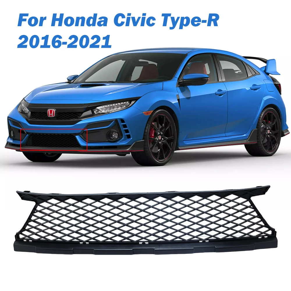 

Front Lower Mesh Grille for Honda Civic Type-R 2016 -2021 ABS Replacement Black Racing Grills Grill Cover cars accessories