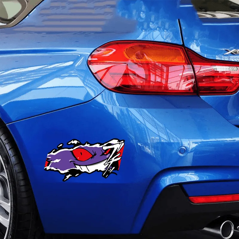 

Светоотражающие наклейки для автомобиля Pikachu Gengar, забавные наклейки на кузов автомобиля, аксессуары для декора, водонепроницаемые наклейки на крышки топливного бака мотоцикла