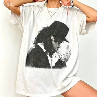 Vintage Pop Music Star Portrait Family Matching T‑Shirt Father Son Parent‑Kid Short Sleeve Retro Streetwear Outfit