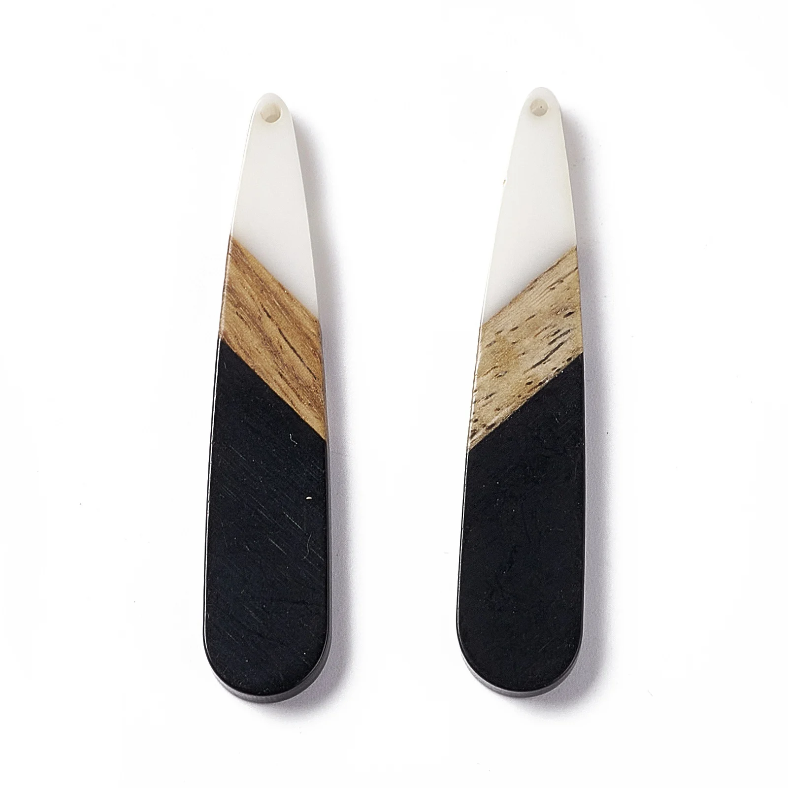 20pcs Big Resin & Walnut Wooden Pendants Teardrop Dangle Charms for DIY Earring Necklace Jewelry Making Home Decoration