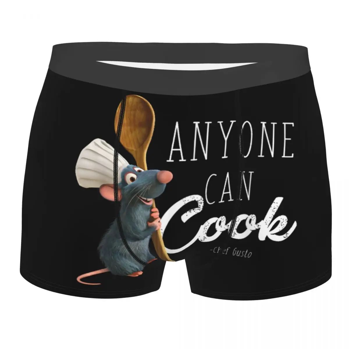

Ratatouille Remy Anyone Can Cook Quote Мужское нижнее белье Трусы-боксеры Шорты Трусики Юмор Мягкие трусы для мужчин S-XXL