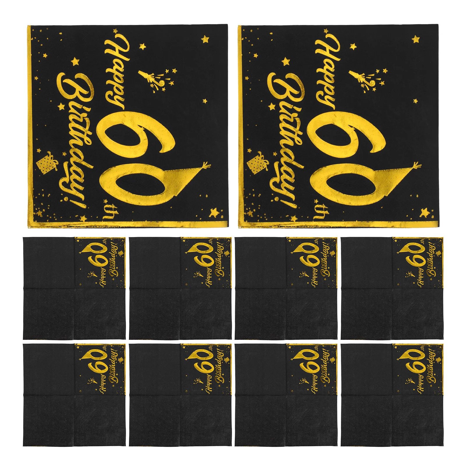 

40 Pcs Gold-stitched Birthday Napkin Paper Bathroom Napkins Disposable Hand Towels