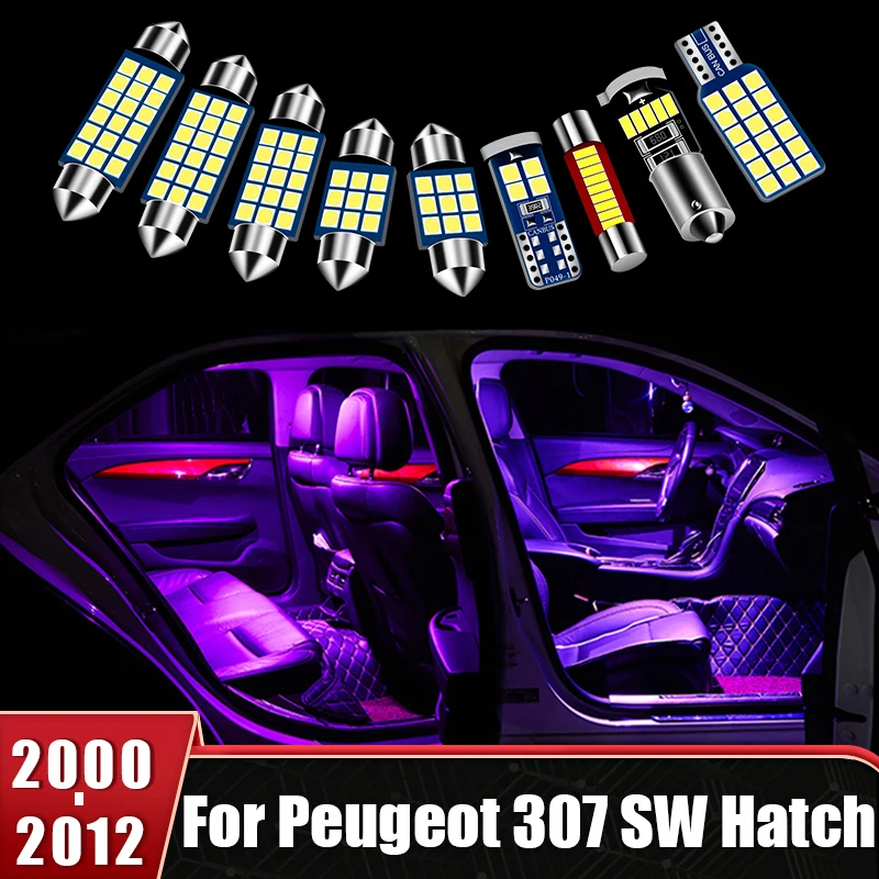 For Peugeot 307 SW Hatch 2000 2001 2002 2003 2004 2005 2006 2007 2008 2009 2010 2011 2012 2013 2014 Car LED Bulbs Accessories