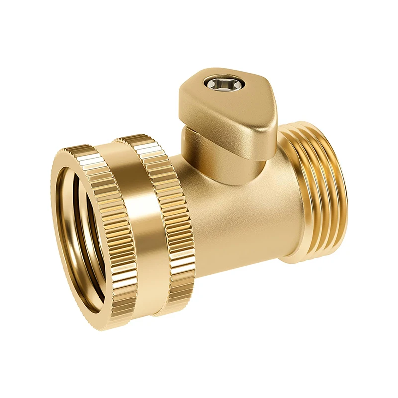 

Heavy Duty Brass Shut Off Valve, Garden Connector Attachment for Outdoor Lawn and Gardening Hoses, 3/4 inch