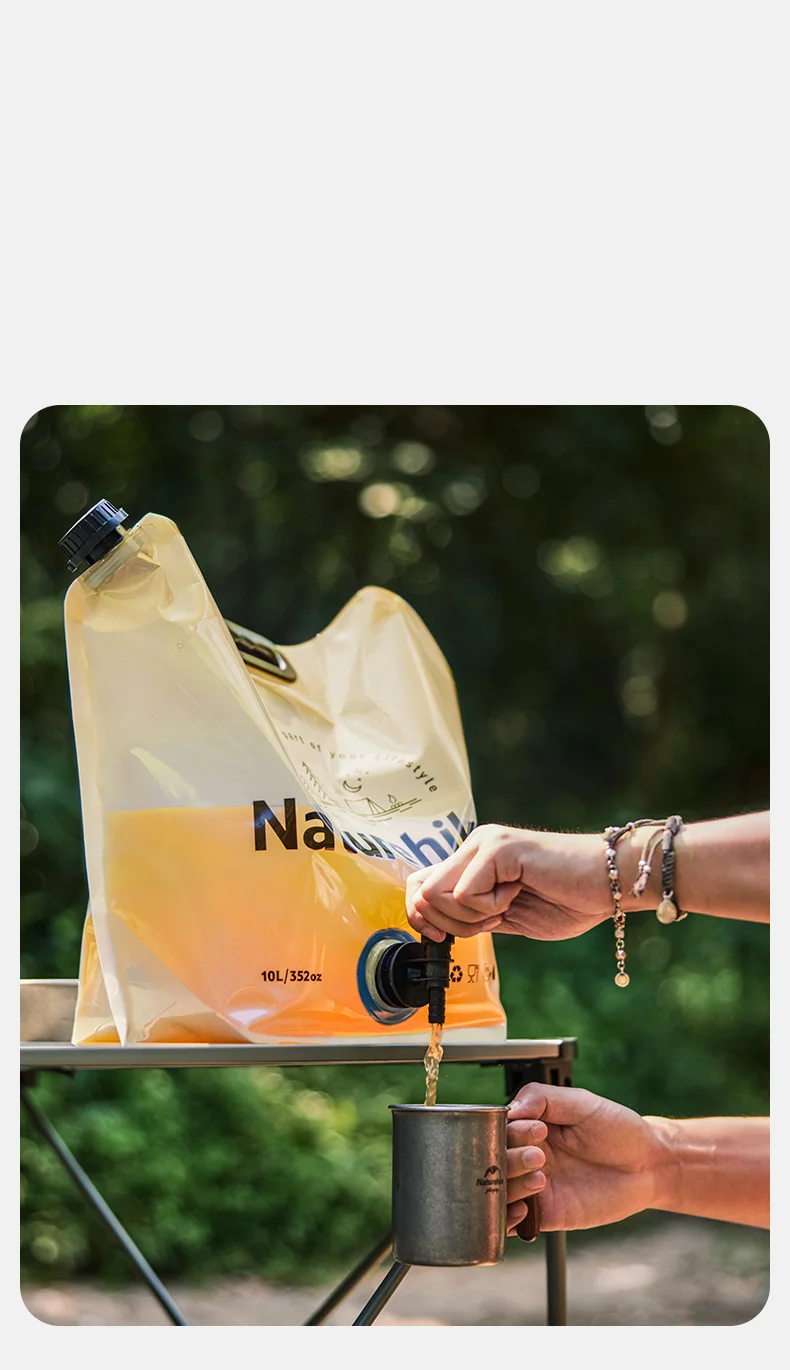 Naturehike Camping Drinking Water Bag 10L Large Capacity Portable Water Bag Folding Water Bucket Bag With Faucet Water Container