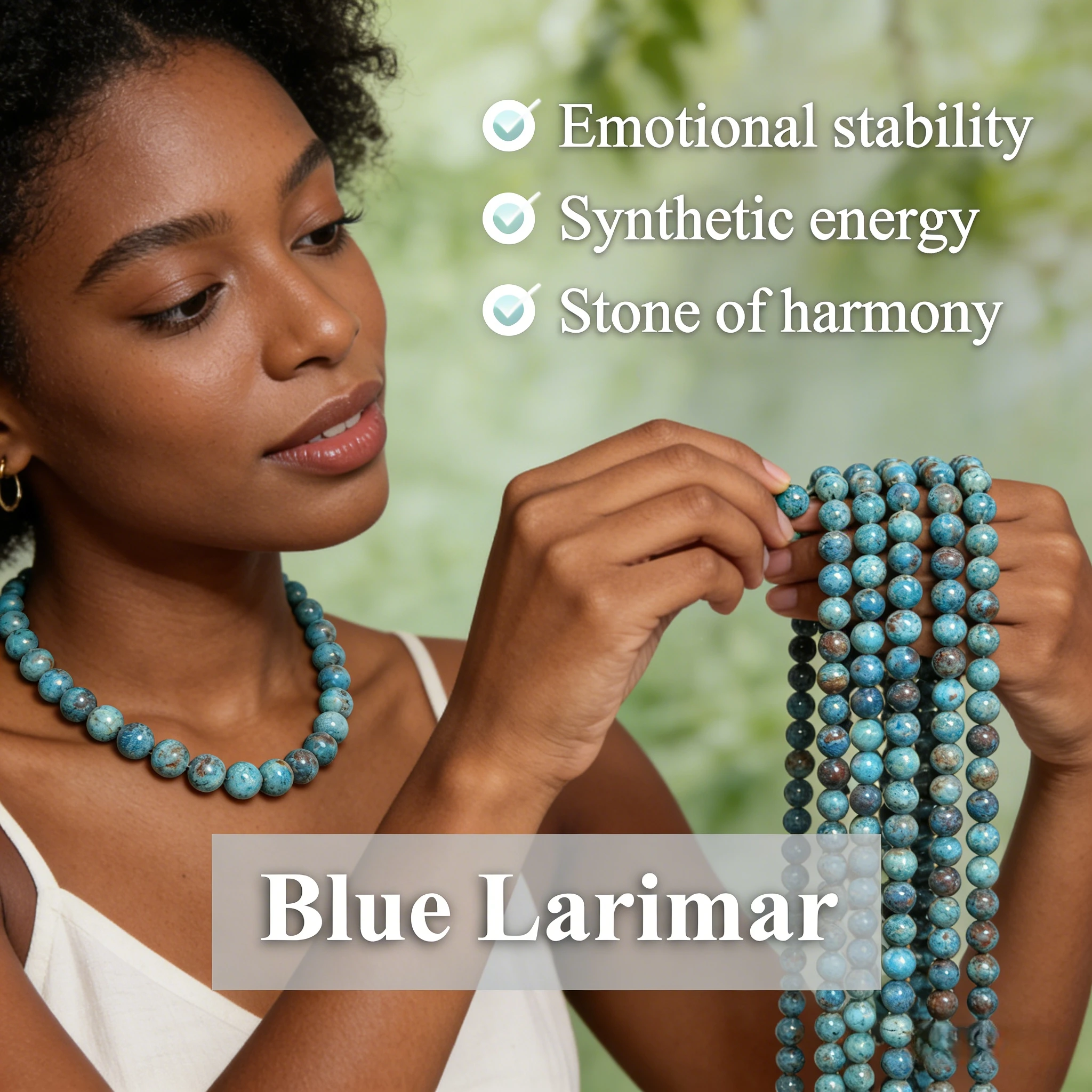 Natural Blue Larimar Round Beads 4 6 8 10mm Natural Stone Loose Beads for DIY Bracelet Necklace Making Jewelry Accessories Gifts