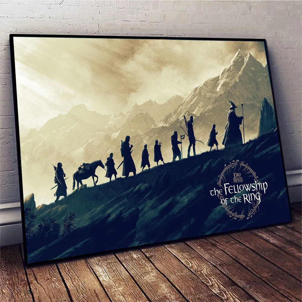 زمالة الأرض الوسطى من فيلم الحلقة Rivendell قماش الفن الملصقات يطبع السفر المشهد طلاء جدران غرفة ديكور المنزل