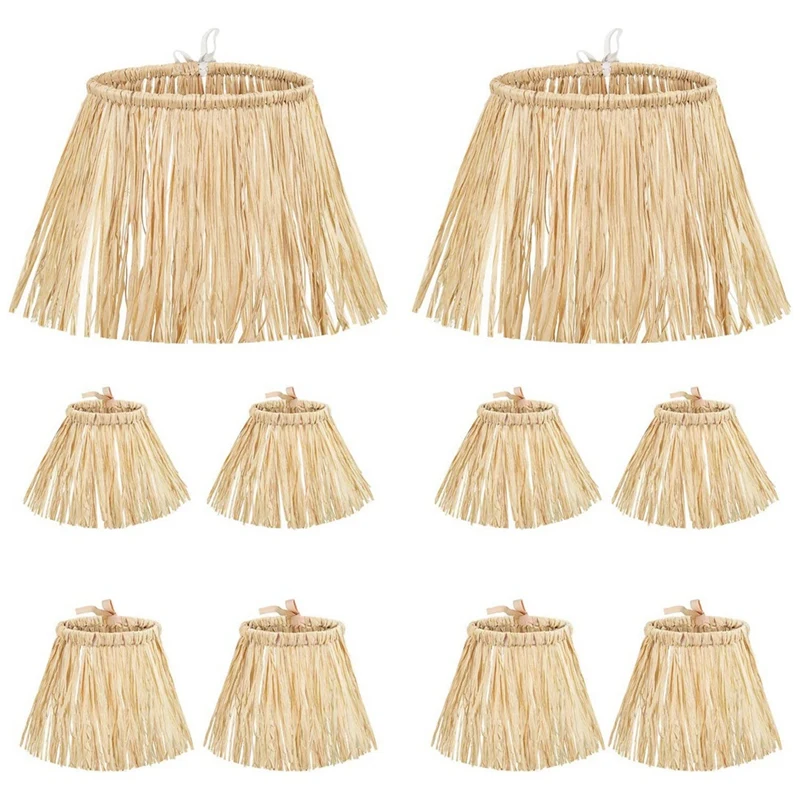 A013 10 Pieces Scarecrow Straw Kit Raffia Material Scarecrow Costume Accessories Decoration Raffia Neck Arm and Ankle Ties