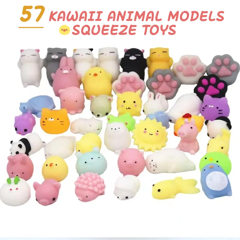 57 Kawaii Animal Models Squeeze Toys Creative Stress Relief Toy Squishies Squishy Anti-stress Ball For Baby Children Adult Gifts