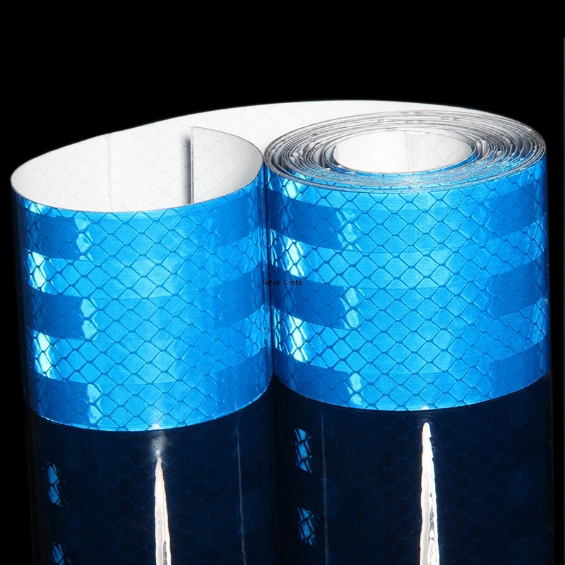 2inch*16FT Micro Reflective Tapes Blue Diamond Grade Adhesive Stickers Waterproof Reflectors Strips Self-adhesive Film For Truck