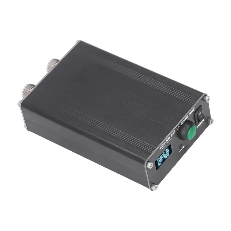 ABJF-Antenna Tuning Tool ATU-100 Mini Automatic Antenna Tuner For Radio 1.8-55Mhz 0.96IN With Housing