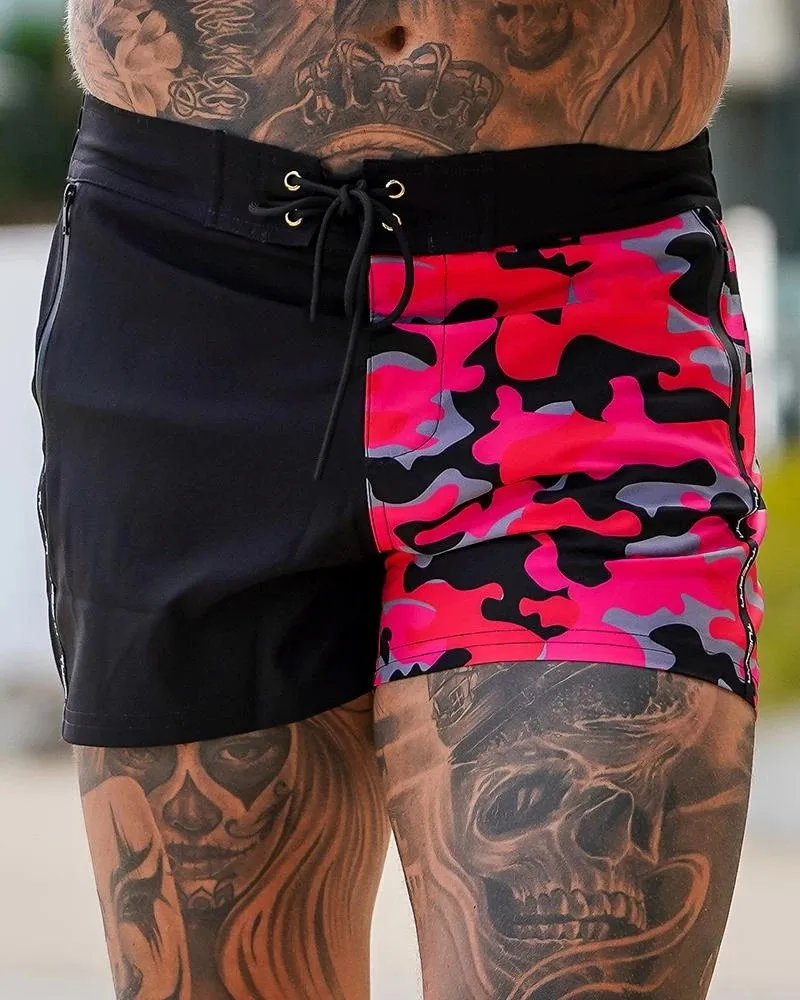 Men’s Summer Beach Swimming Pants Surf Shorts Quick Dry Trunks For Streetwear Clothing Running Sports Pants Swimsuit Short