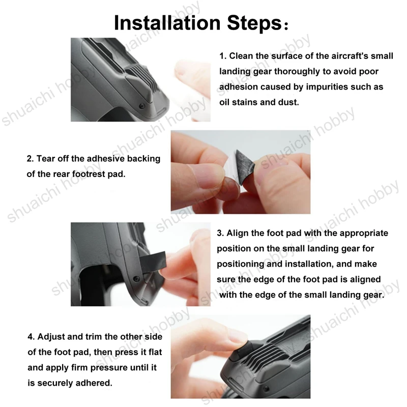 1 conjunto de almofada de pé antidesgaste para drone rc, trem de pouso aumentado, acessórios de proteção para terreno áspero ao ar livre para dji mavic 4 pro