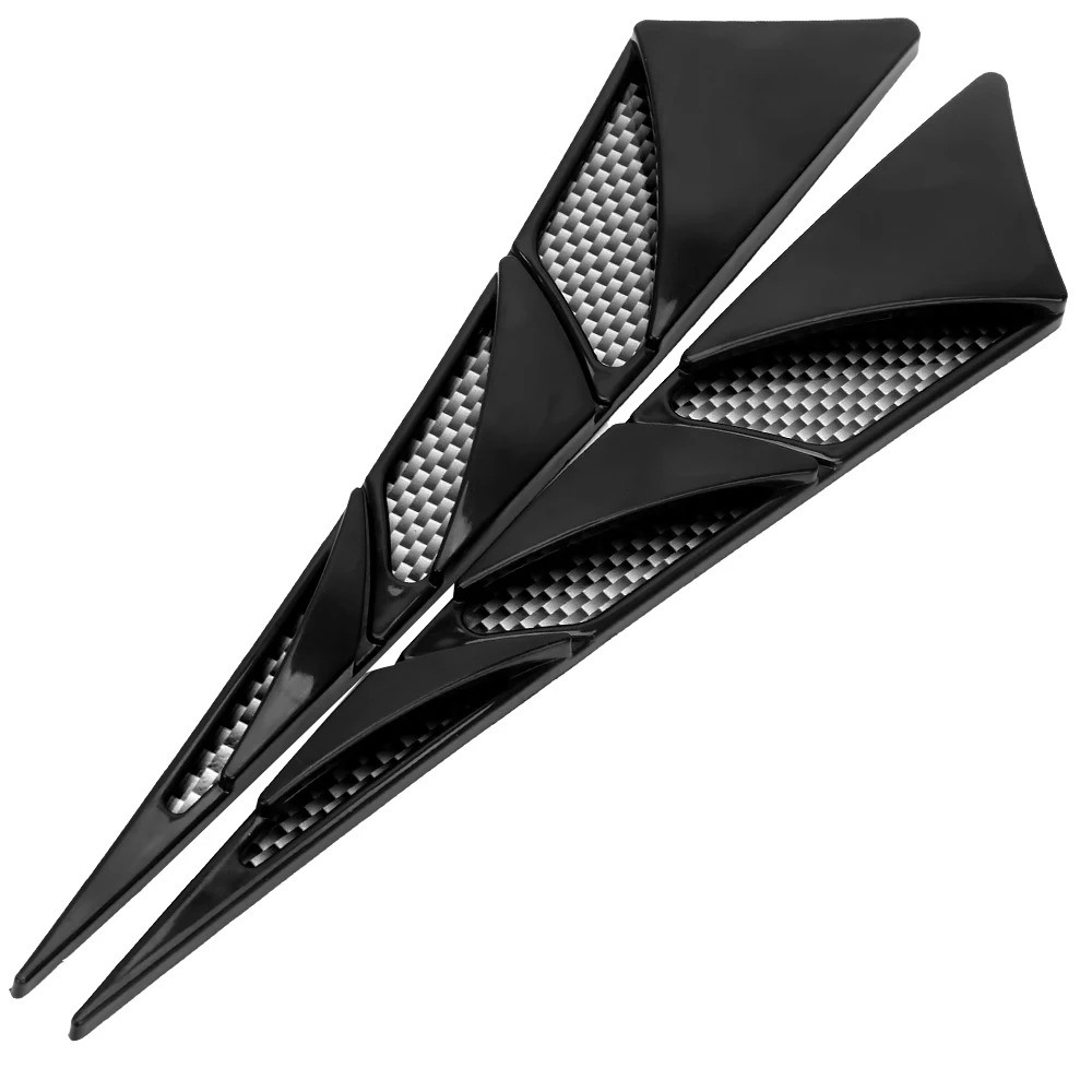 Car Hood Stickers ABS Car Exterior Decoration Auto Decoration 1 Pair Universal Side Air Intake Flow Vent Cover Decorative Black