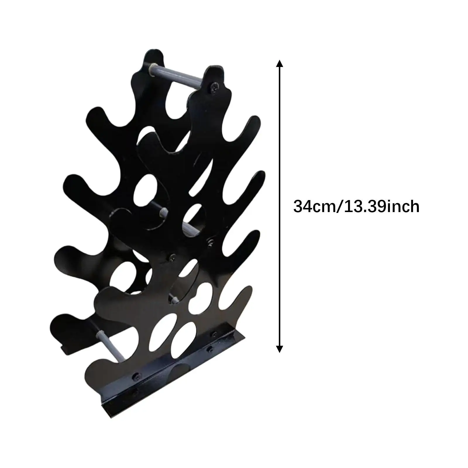 a Frame Dumbbell Holder Compact Metal Weight Rack Four Tier Storage Stand for Home Workout Corner
