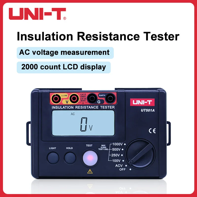 

UNI-T UT501A Insulation Resistance Tester 1000V 1999 Professional Digital Ohmmeter Earth Resistance Voltmeter