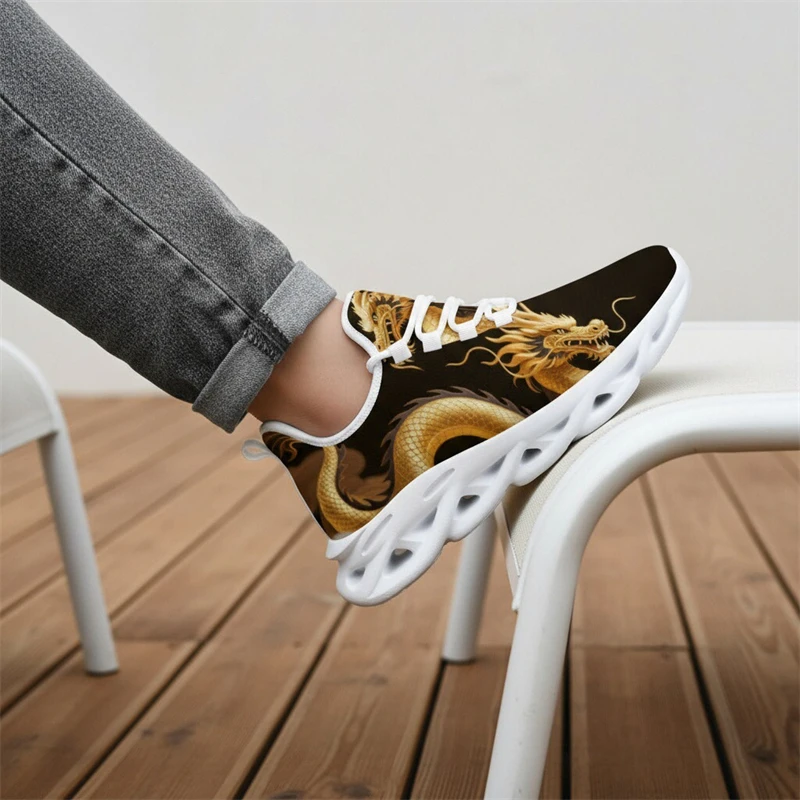 أحذية رياضية رجالية عصرية بتصميم التنين الصيني، أحذية ركض شبكية خفيفة الوزن قابلة للتنفس، أحذية رجالية مضادة للانزلاق للتدريب على اللياقة البدنية #3