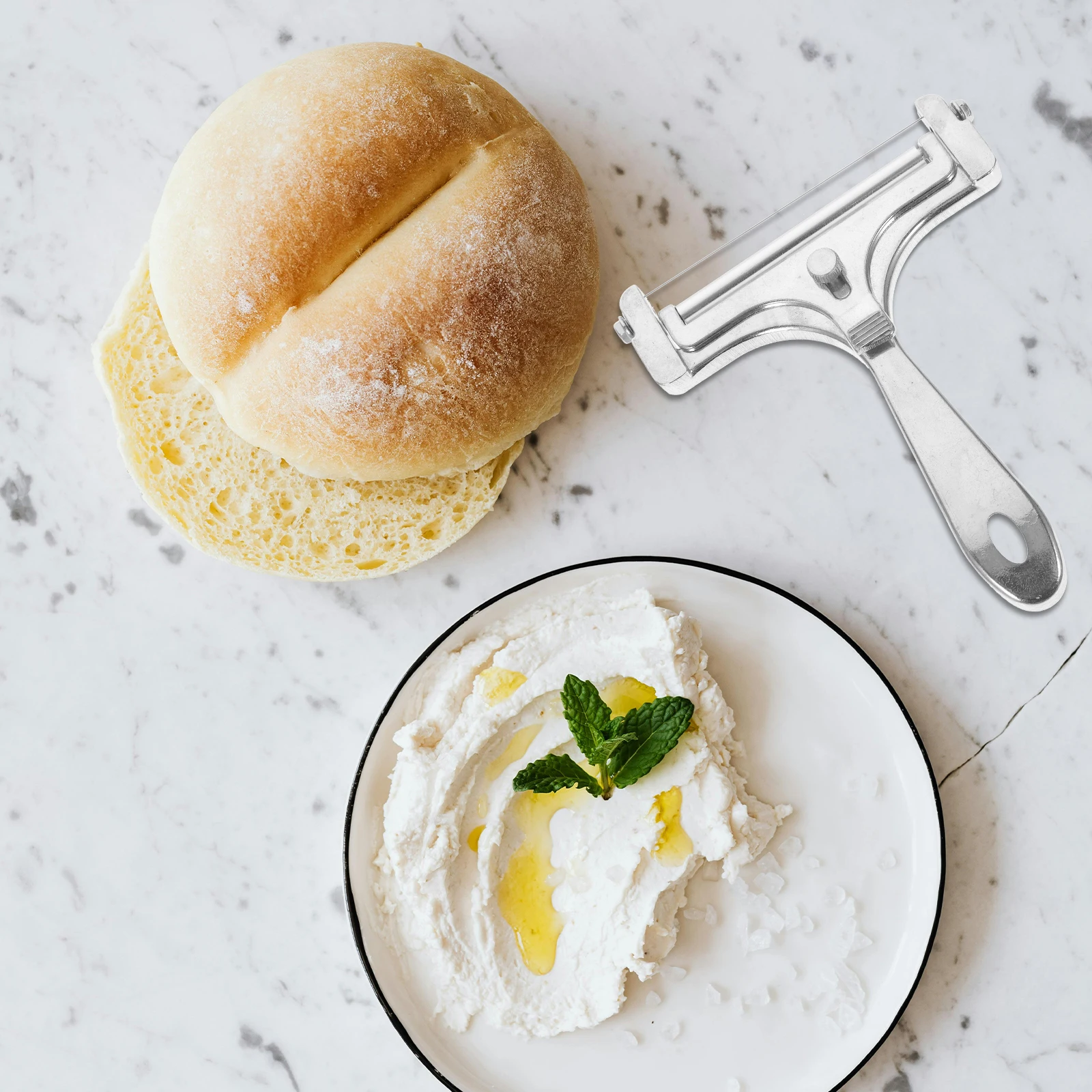 

1Set Zinc Alloy Wire Cheese Slicer Handheld Cheese Cutter Kitchen Gadget Butter Cutting Tool Home Kitchen