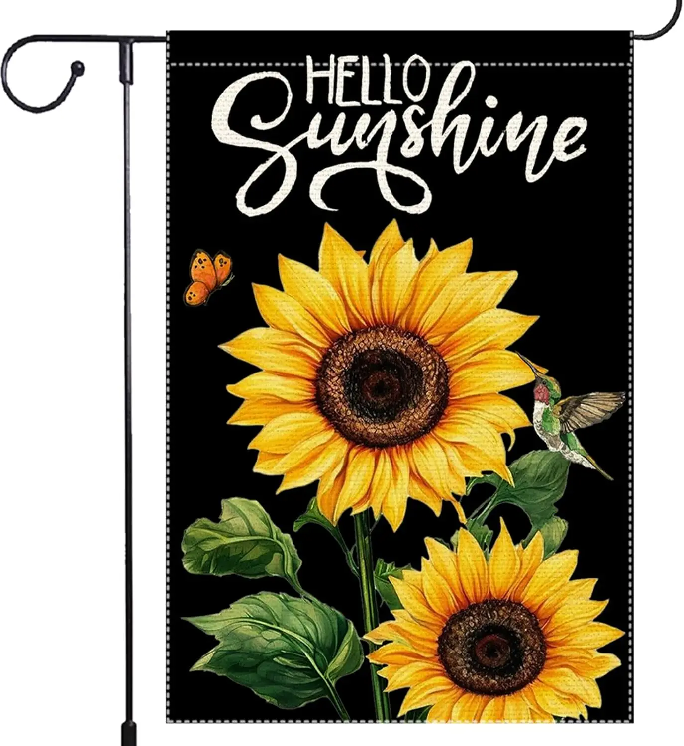 Привет, солнце, подсолнухи, садовый флаг, 12x18 дюймов, двухсторонняя маленькая мешковина для дома, улицы, двора, лужайки, патио, весна-лето, масло VVJ