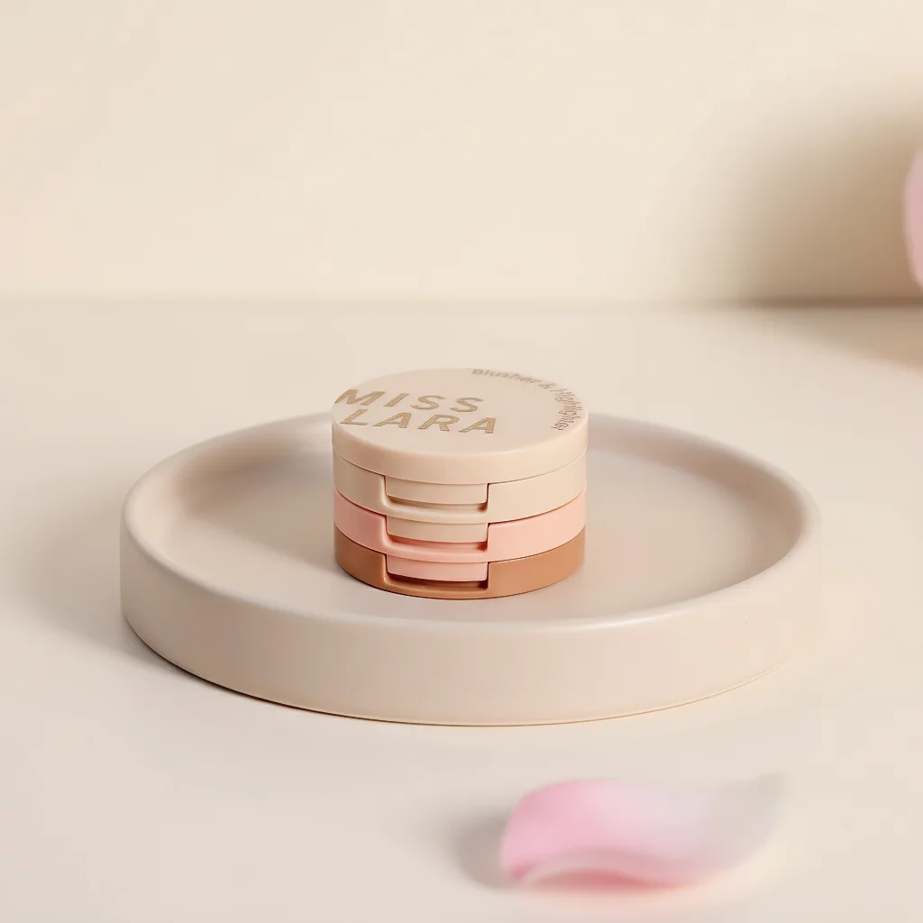 Highlight Rouge Makeup Palette - Blush Contour Silkworm Eyeshadow with Glitter Pigment