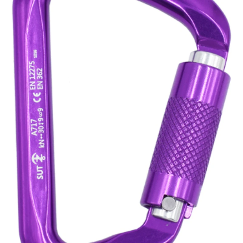 

30KN aluminum alloy outdoor climbing downhill wire lock automatic lock main lock mountaineering D-type safety hook