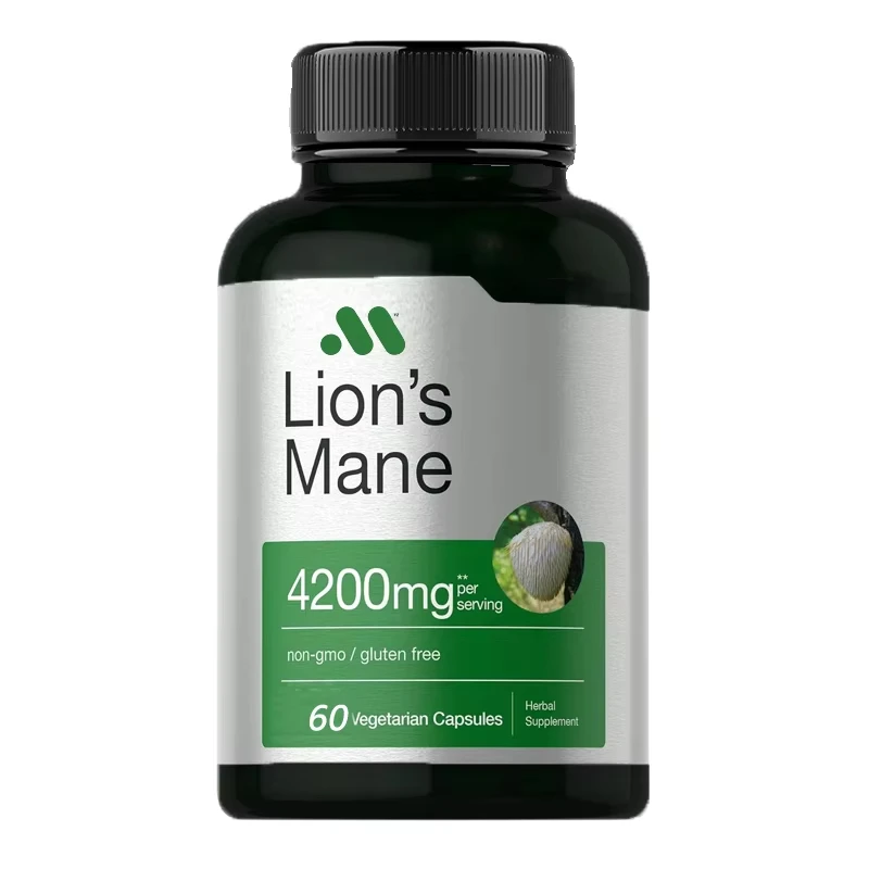 

Lion mane mushroom extract | 4200 milligrams | 60 capsules | vegetarian, non genetically modified, gluten free supplement