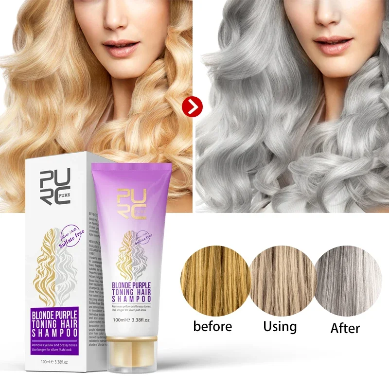 

Blonde Purple Hair Shampoo Removes Yellow and Brassy Tones for Silver Ash Look Purple Hair Shampoo Professional Hair Care