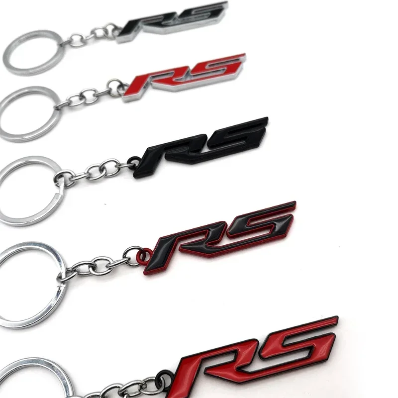 RS Logo Metal Car Keychain Holder for Chevrolet Cavalier Onix Cruze Aveo Silverado Auto Key Rings Accessories