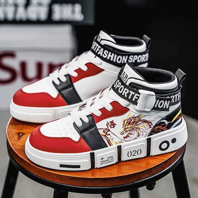 Middle-high top parent-child shoes 2026 new student trend all-match non-slip leisure sports thick sole street dance board shoes