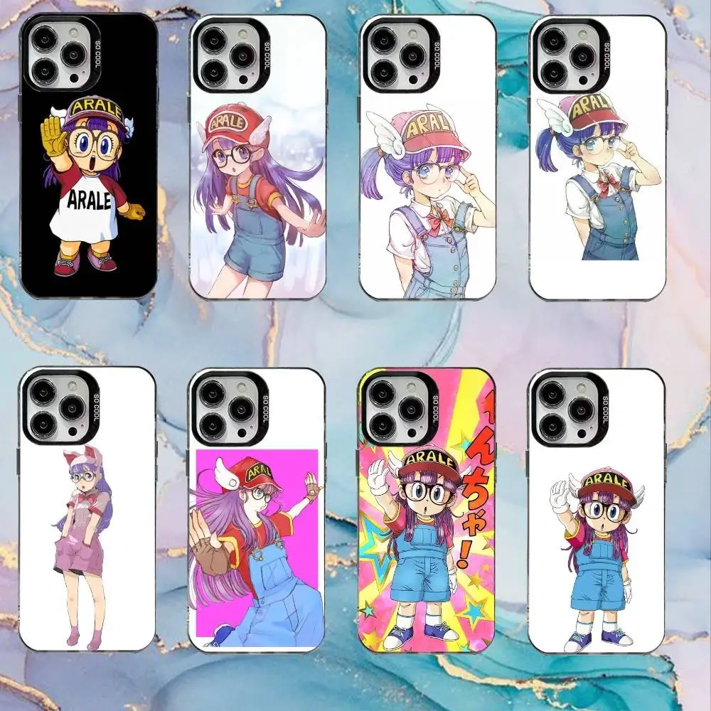 

A-Arale Anime N-Norimaki Phone Case For iPhone17,16,15,14,13,12,11 Plus,Pro Max Black Candy Matte Shockproof Cover